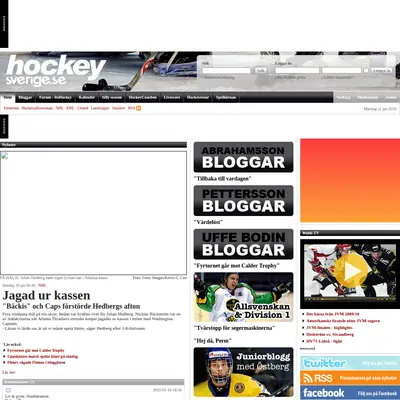 www.hockeysverige.se startsida 2010