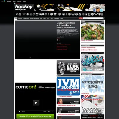 www.hockeysverige.se startsida 2013