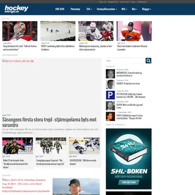 www.hockeysverige.se startsida 2016