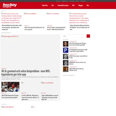 www.hockeysverige.se startsida 2017