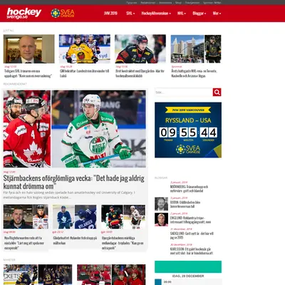 www.hockeysverige.se startsida 2019