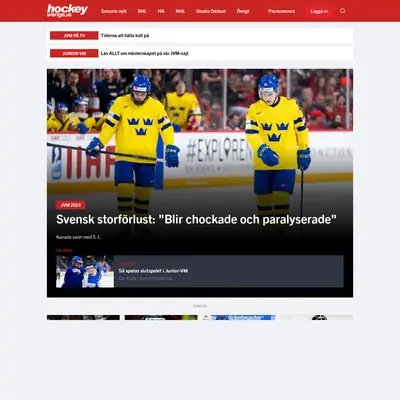 www.hockeysverige.se startsida 2023