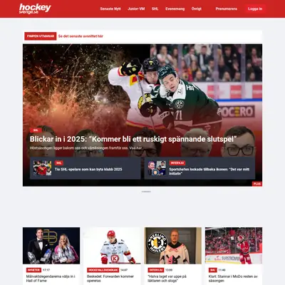 www.hockeysverige.se startsida 2025