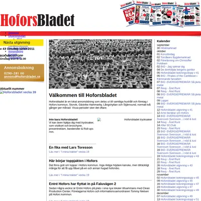 Hoforsbladet startsida 2011