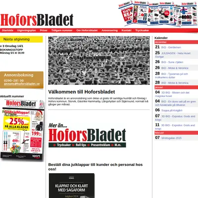 Hoforsbladet startsida 2014