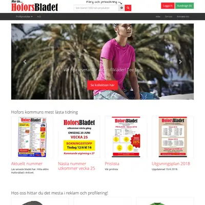 Hoforsbladet startsida 2018
