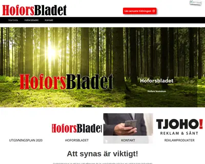 Hoforsbladet startsida 2020