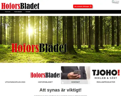 Hoforsbladet startsida 2023