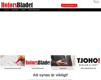 Hoforsbladet startsida 2026