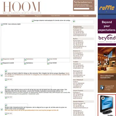 HOOM startsida 2007