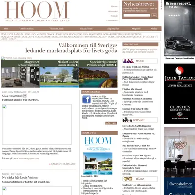 HOOM startsida 2011