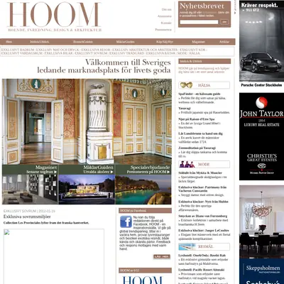 HOOM startsida 2012