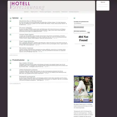 Hotell o Restaurang startsida 2011