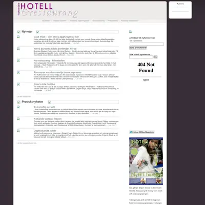 Hotell o Restaurang startsida 2012