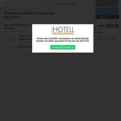 Hotell o Restaurang startsida 2018