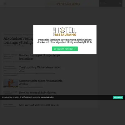Hotell o Restaurang startsida 2021