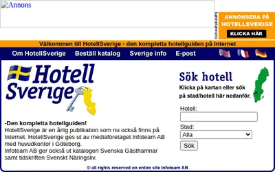 Tidskriften HotellSverige startsida 1999