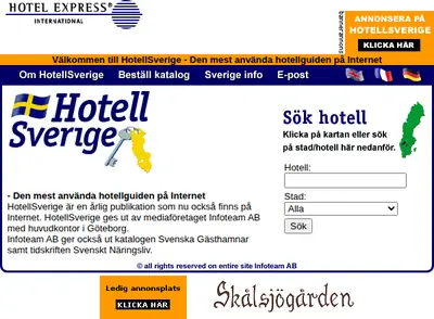 Tidskriften HotellSverige startsida 2000