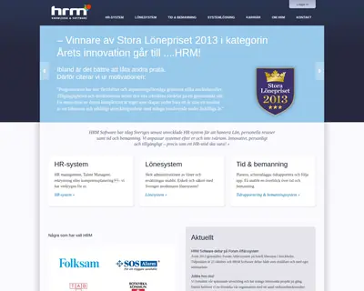 hrm, www.hrmsoftware.se startsida 2014