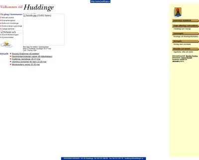 Huddinge Nyheter startsida 2000