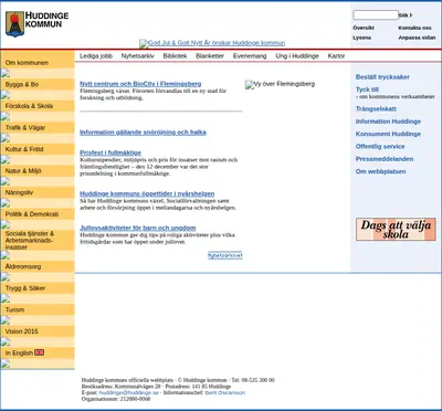 Huddinge Nyheter startsida 2006