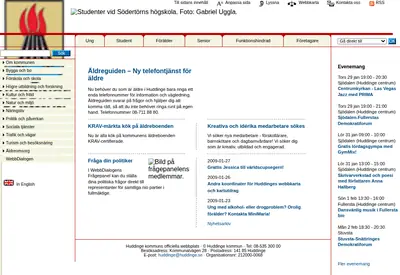 Huddinge Nyheter startsida 2009