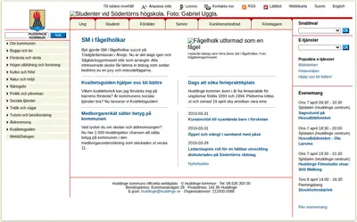 Huddinge Nyheter startsida 2010