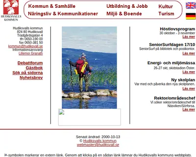 Hudiksvalls Nyheter startsida 2001