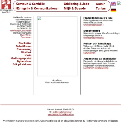 Hudiksvalls Nyheter startsida 2004