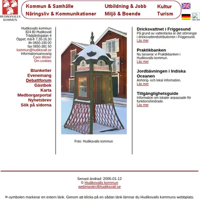 Hudiksvalls Nyheter startsida 2005