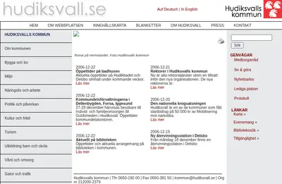 Hudiksvalls Nyheter startsida 2007