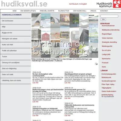 Hudiksvalls Nyheter startsida 2008