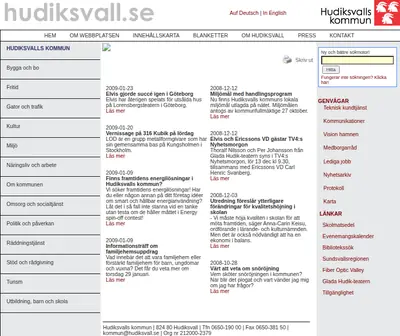 Hudiksvalls Nyheter startsida 2009