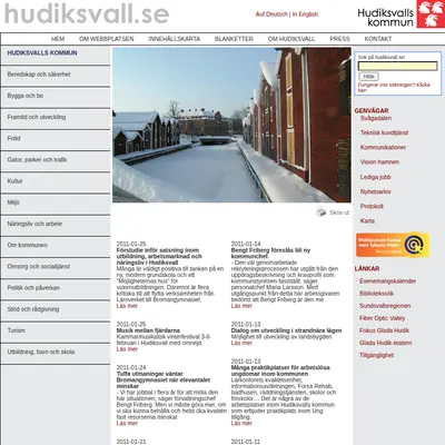 Hudiksvalls Nyheter startsida 2011