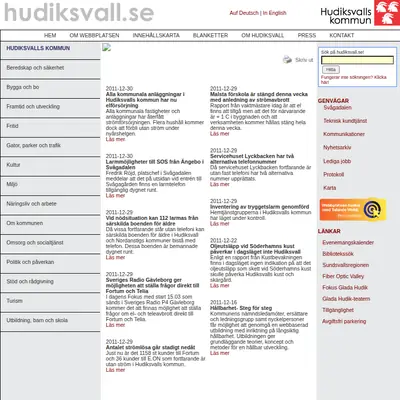 Hudiksvalls Nyheter startsida 2012