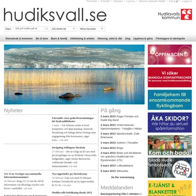 Hudiksvalls Nyheter startsida 2013