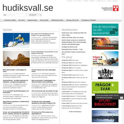 Hudiksvalls Nyheter startsida 2018