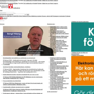 Hudiksvalls Nyheter startsida 2020