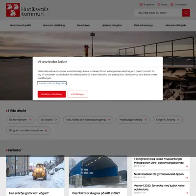 Hudiksvalls Nyheter startsida 2023