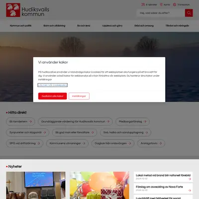 Hudiksvalls Nyheter startsida 2024