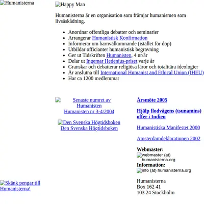 www.humanisterna.org startsida 2005