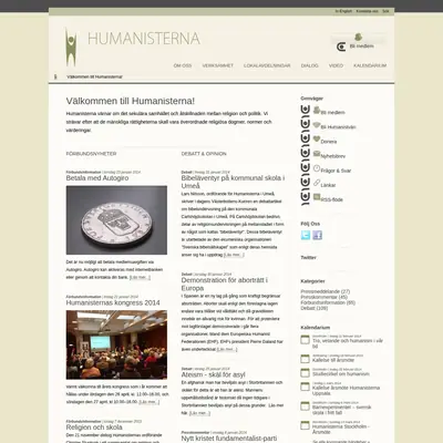 www.humanisterna.org startsida 2014