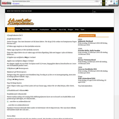 Husbilskompisar.se startsida 2016