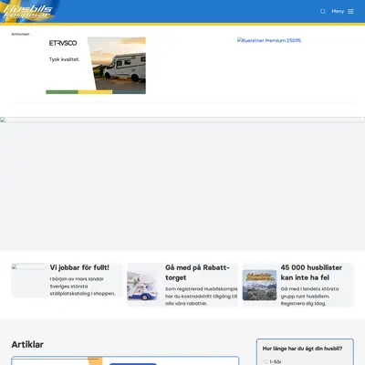 Husbilskompisar.se startsida 2025