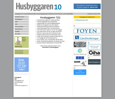 Husbyggaren startsida 2012