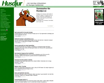 www.husdjur.se startsida 2008
