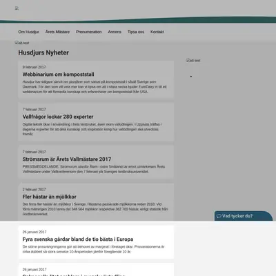 www.husdjur.se startsida 2017