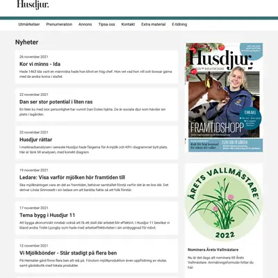 www.husdjur.se startsida 2021