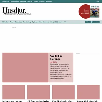 www.husdjur.se startsida 2026