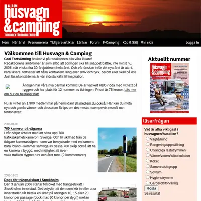 Allt om Husbil & Husvagn startsida 2006